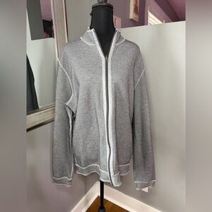 Hugo Boss Full Zip Regular Fit Gray Sweater Size XL.